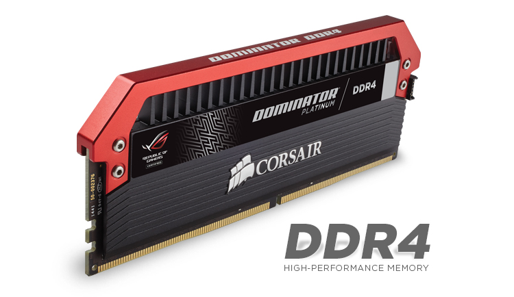 В набор Corsair Dominator Platinum DDR4 ROG Edition вошли четыре модуля памяти DDR4-3200 объемом по 4 ГБ