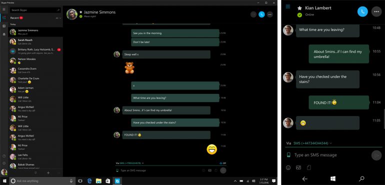 Новая версия Skype Preview позволяет использовать ПК с Windows 10 для отправки и получения сообщений SMS