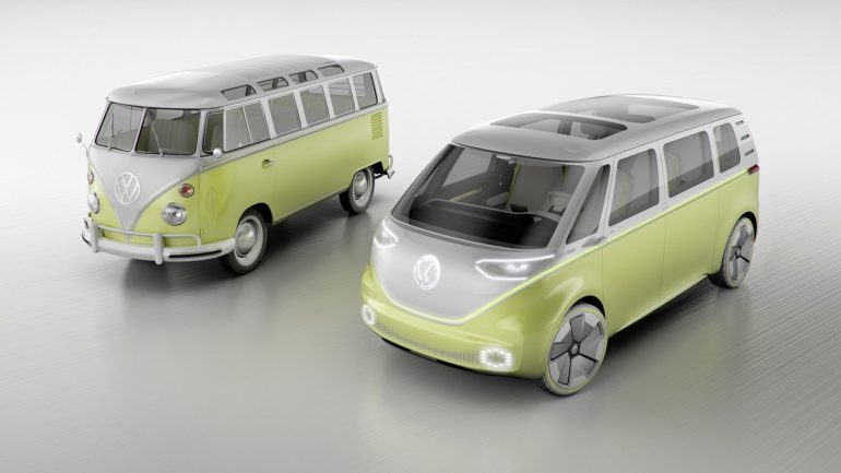 Volkswagen представил концепт электрического полноприводного минивэна I.D. Buzz с трансформируемым салоном и запасом хода 600 км