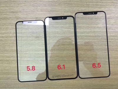 Инсайдер опубликовал фото с лицевыми панелями всех трех новых смартфонов Apple iPhone. У младшей модели рамки будут шире, но ненамного Инсайдер опубликовал фото с лицевыми панелями всех трех новых смартфонов Apple iPhone. У младшей модели рамки будут шире, но ненамного