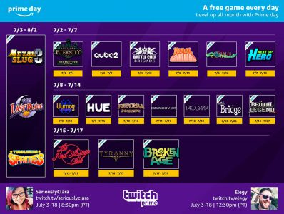 Twitch бесплатно раздаст 21 игру и предоставит скидки 50% на весь ассортимент по случаю распродажи Amazon Prime Day 2018 Twitch бесплатно раздаст 21 игру и предоставит скидки 50% на весь ассортимент по случаю распродажи Amazon Prime Day 2018
