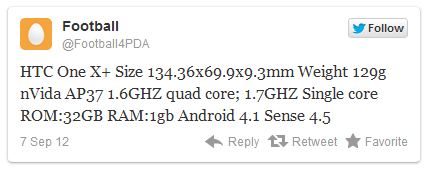 Стали известны некоторые характеристики смартфона HTC One X+