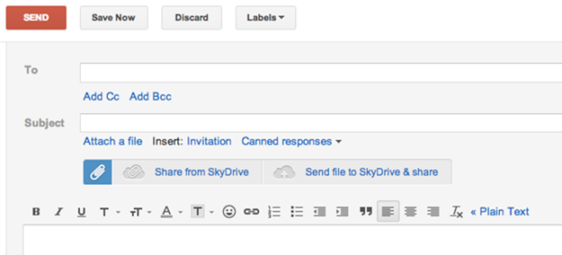 Плагины для Chrome и Firefox позволяют работать с сервисом SkyDrive в почте Gmail