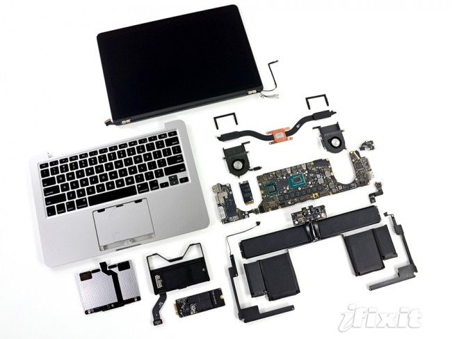 iFixit: Retina MacBook Pro 13" не намного лучше в ремонте, чем 15-дюймовый аналог