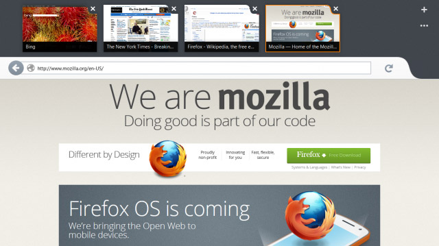 Mozilla выпустила первый предварительный релиз браузера Firefox Metro для Windows 8