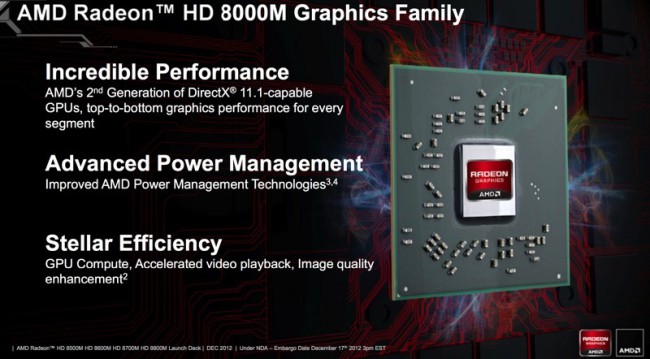 AMD анонсирует серию видеокарт Radeon HD 8000M для мобильных систем