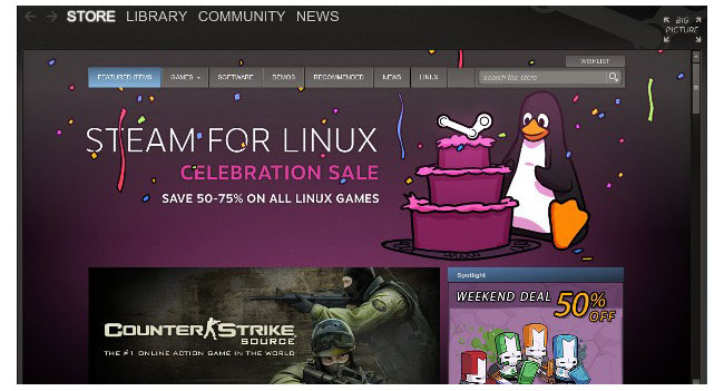Steam Client для Linux официально запущен и доступен в Ubuntu Software Center
