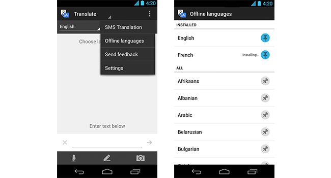 В Google Translate для Android появилась функция офлайн перевода