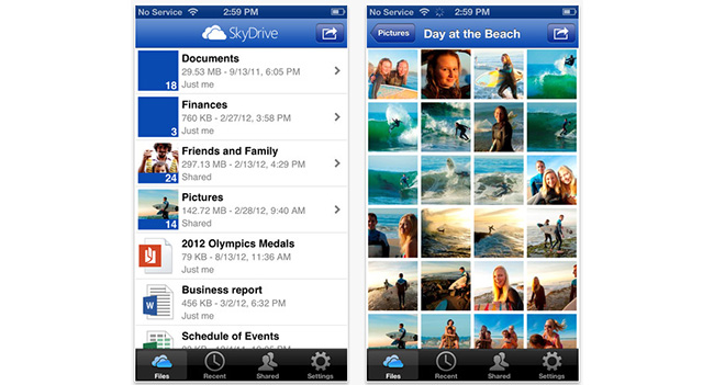 Microsoft обновила приложение SkyDrive для iOS