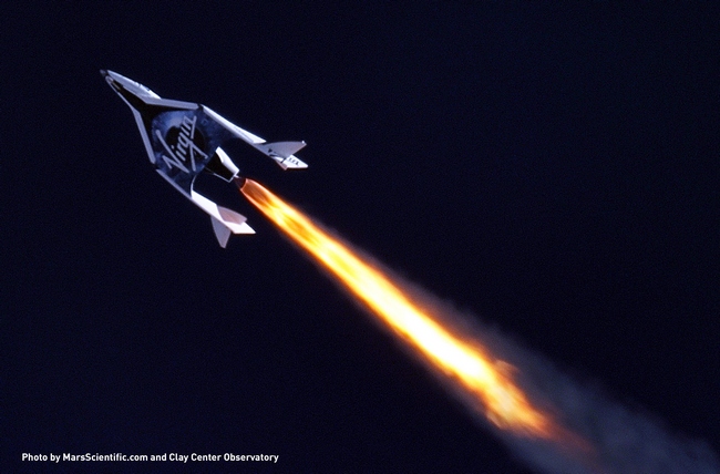 Virgin Galactic SpaceShipTwo провел первое летное испытание реактивного двигателя
