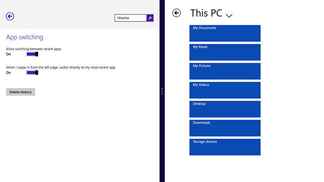 В Windows 8.1 улучшена многозадачность для приточного интерфейса и добавлен файловый менеджер