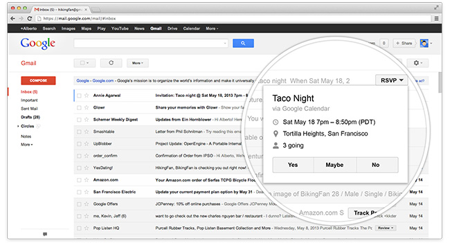В Gmail добавлены кнопки быстрых действий
