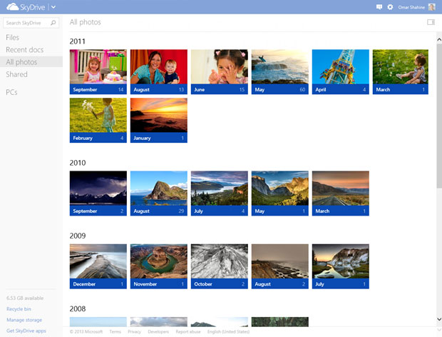 В SkyDrive улучшена работа с фотографиями