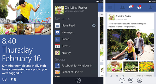 Бета-версия Facebook для Windows Phone 8 имеет дизайн, сходный с версией для Android и iOS