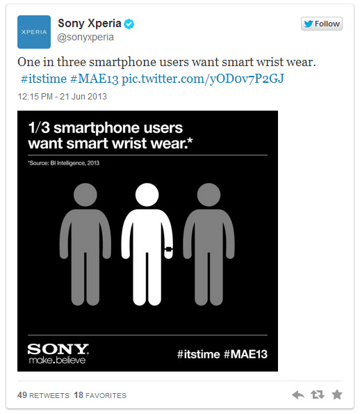 На следующей неделе Sony покажет свои умные часы SmartWatch