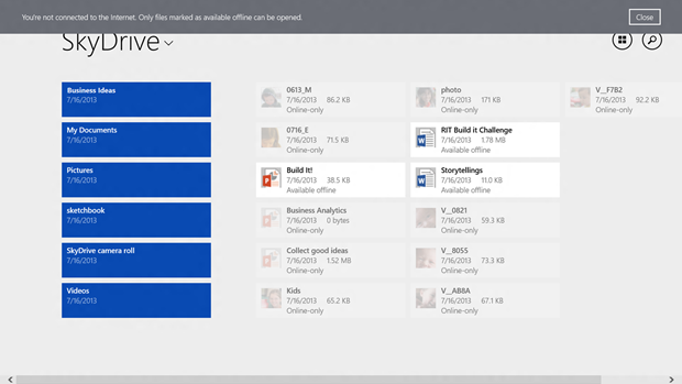 В Windows 8.1 появится поддержка офлайн доступа к файлам SkyDrive