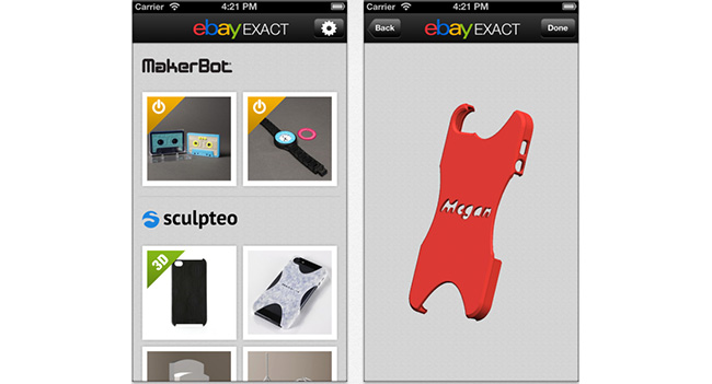 eBay предлагает возможность заказа индивидуальных предметов, изготовленных методом 3D-печати
