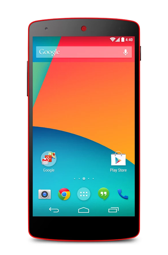 Nexus 5 в ярко-красном корпусе появился в Google Play