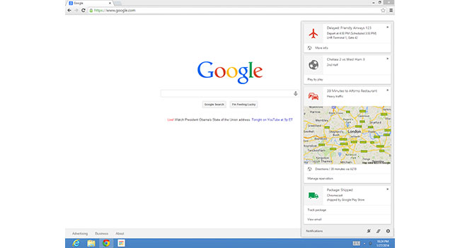 Функция Google Now стала доступна на компьютерах с браузером Chrome
