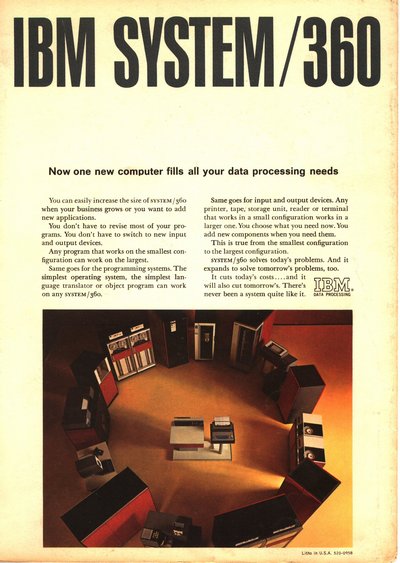 Рекламный проспект IBM System/360 – с портретом юбиляра в полный рост