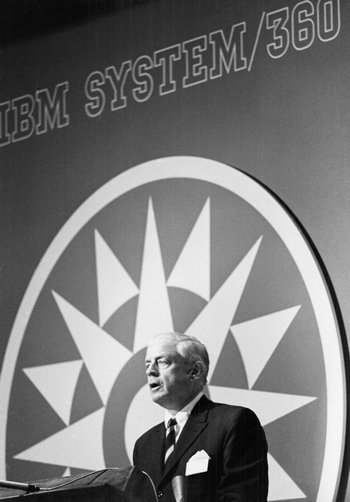 Томас Ватсон на презентации 7 апреля 1964 года