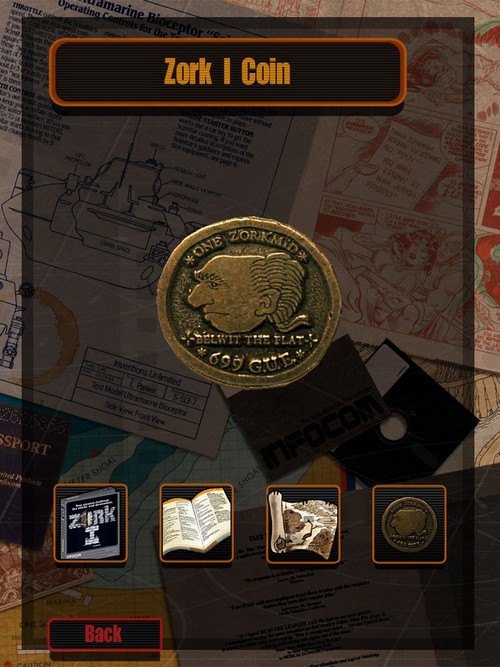 Монетка в один зоркмид в составе издания Zork I на платформе iOS – посмотреть можно, но пощупать уже нельзя