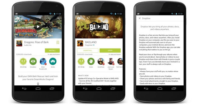 Google обновила дизайн в магазине Google Play