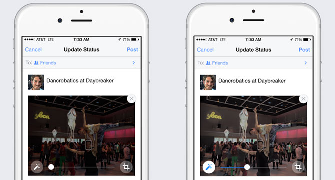 В мобильном приложении Facebook появилась функция автоматического улучшения фотографий