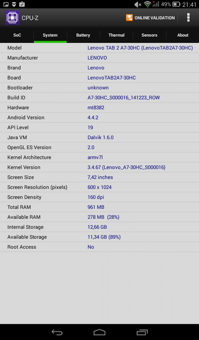 Обзор планшета Lenovo TAB 2 A7-30