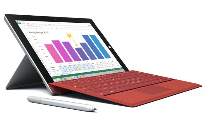 Microsoft анонсировала тонкий и легкий планшет Surface 3