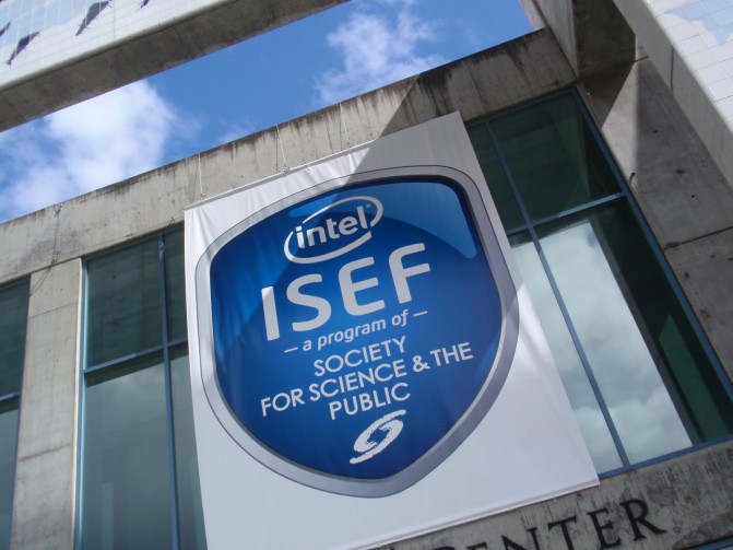 Intel-ISEF-Big-Banner-Over-Big-Event-GlobalGoodGroup-Covered-Event