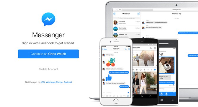 Facebook запустила браузерную версию Messenger