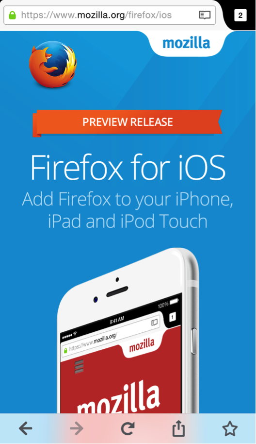 Mozilla выпустила первую публичную версию Firefox для iOS