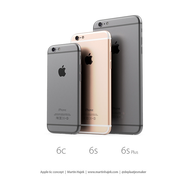 Как может выглядеть 4-дюймовый iPhone 6c на фоне iPhone 6s и iPhone 6s Plus [концепт]
