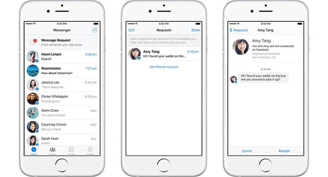 Facebook добавила в Messenger функцию запросов на общение от незнакомых пользователей