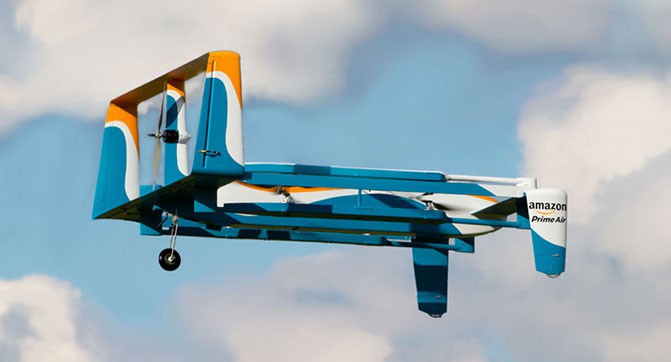 Amazon показала процесс доставки заказа при помощи дрона службы Prime Air