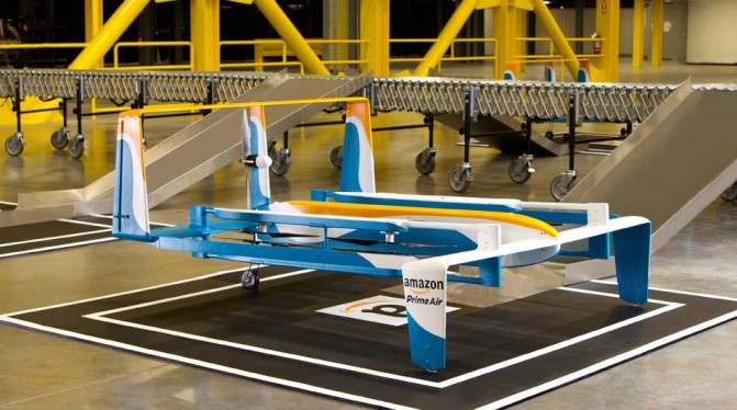 Amazon показала процесс доставки заказа при помощи дрона службы Prime Air
