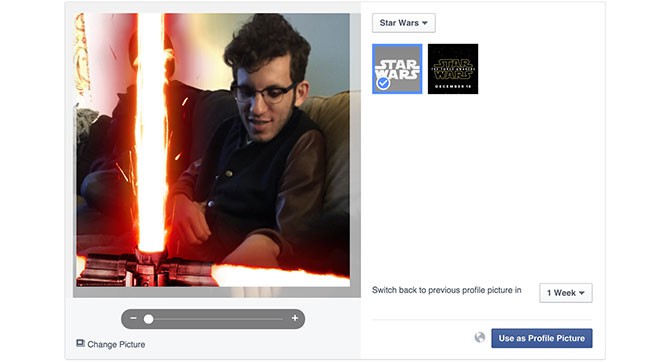 В Facebook можно добавить изображение светового меча к своей фотографии профиля
