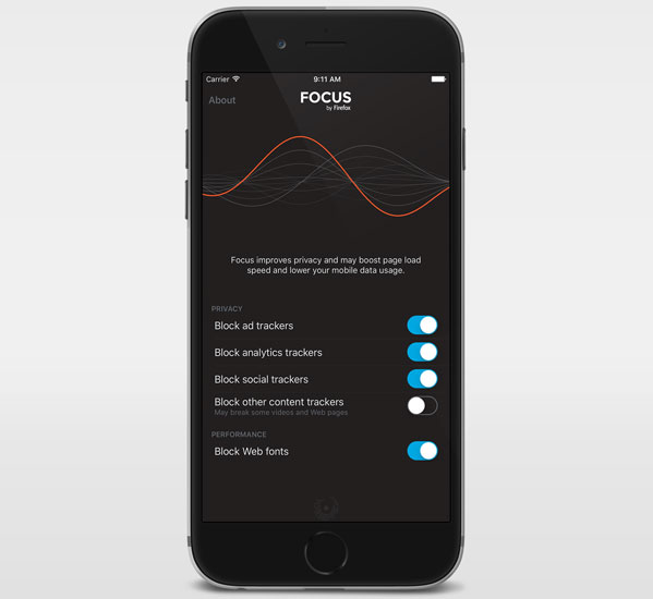 Mozilla выпустила мобильное приложение Focus by Firefox для блокирования нежелательного контента в Safari на iOS9