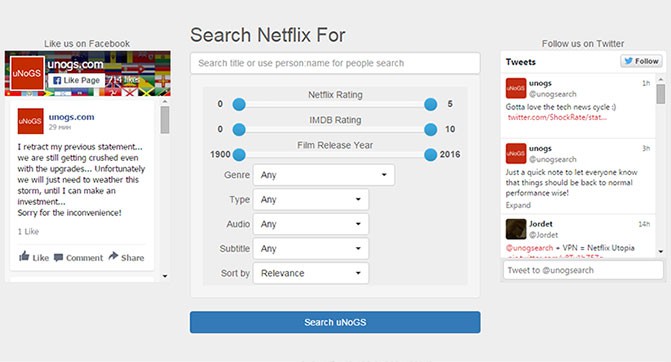 Онлайн- каталог uNoGS позволяет узнать, какой контент Netflix доступен в разных странах