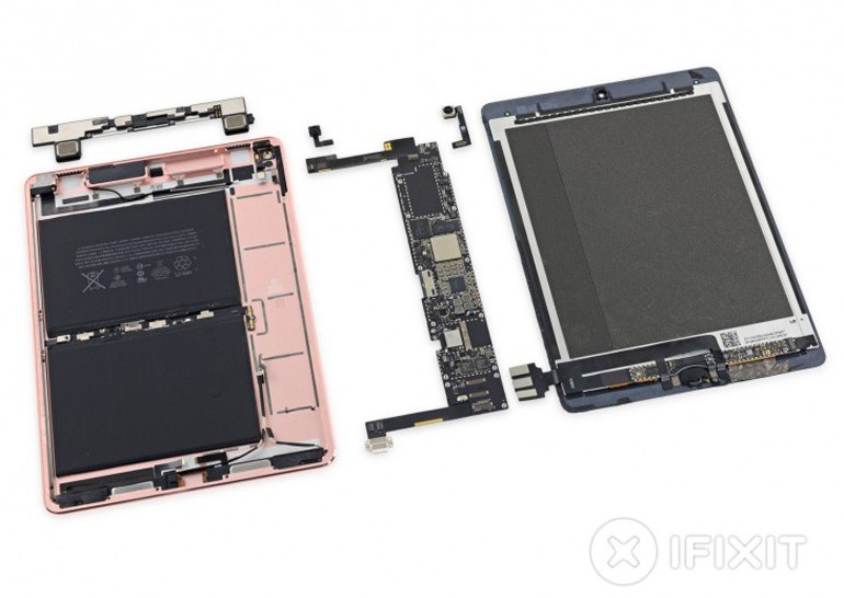iFixit разобрали планшет iPad Pro с 9,7-дюймовым дисплеем и оценили его ремонтопригодность на 2 балла