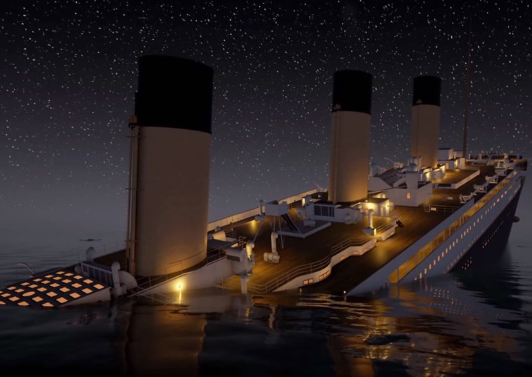 Без Ди Каприо, Кэмерона и претензии на «Оскар»: в 160-минутном ролике показано затопление «Титаника» в реальном времени