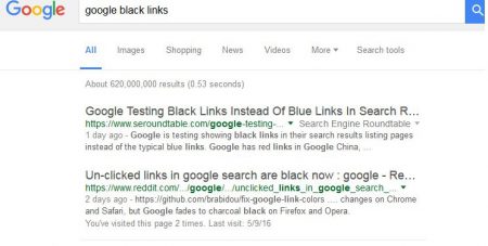 50 оттенков чёрного: Google меняет цвет ссылок, чтобы больше зарабатывать?