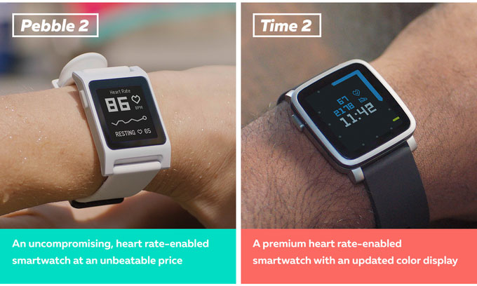 Pebble вышла на Kickstarter с новыми версиями умных часов Pebble 2 и Pebble Time 2 и носимым устройством Pebble Core