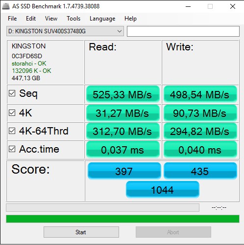 Обзор накопителя Kingston SSDNow UV400 480 ГБ