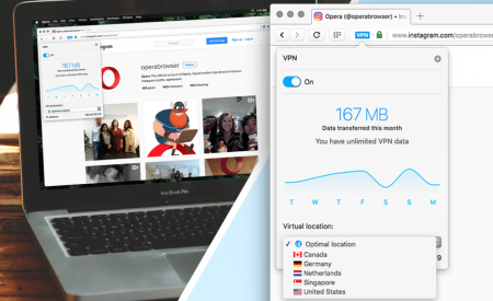 Opera выпустила стабильную версию браузера с поддержкой VPN