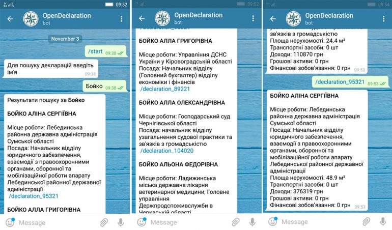 Украинцы создали Telegram-бота и Chrome-расширение для быстрого поиска деклараций чиновников