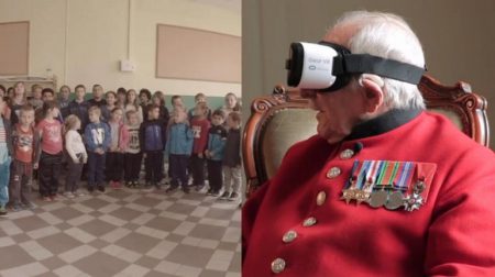 Ветеран Второй мировой посетил освобожденный им город с помощью очков виртуальной реальности Samsung Gear VR