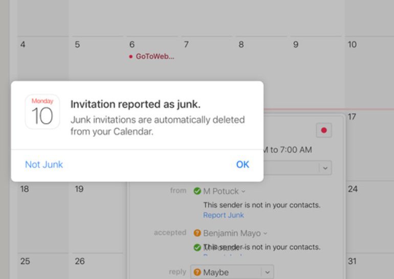 Apple добавила возможность жаловаться на спам в календарях iCloud