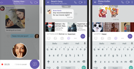 В обновленной версии Viber появились короткие видеосообщения, поиск по стикерам и дополнительные сервисы в чатах